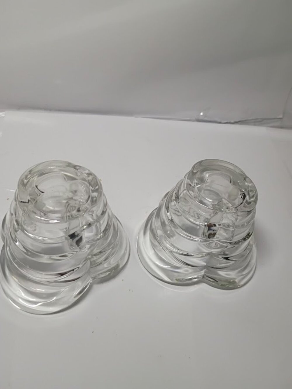 Borgonovo VTG 1950-1970 Set 2 Italian Glass Crystal Tealight Candle Holders - Picture 5 of 6